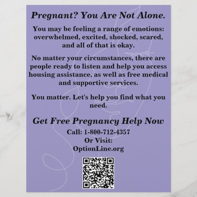 Pregnancy Help/After Abortion Care Flyer (Front)