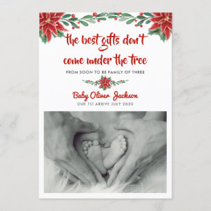 Pregnancy Holiday Announcement Modern Photo