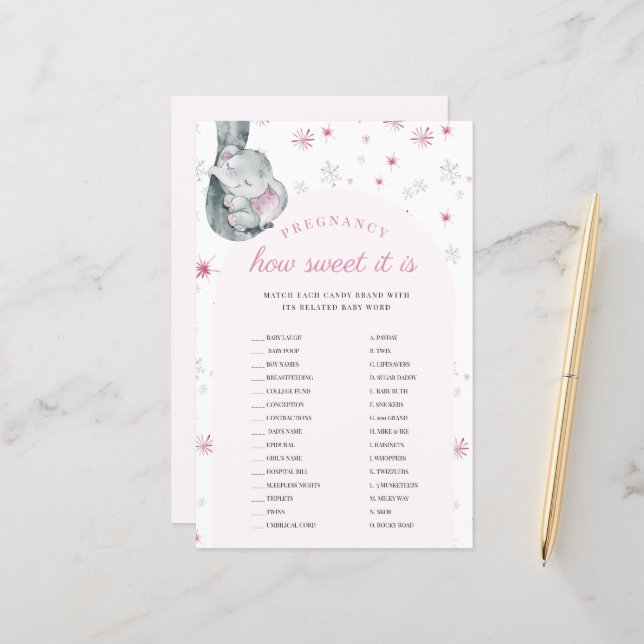 Pregnancy How Sweet It Is Pink Baby Shower Game (Front/Back In Situ)