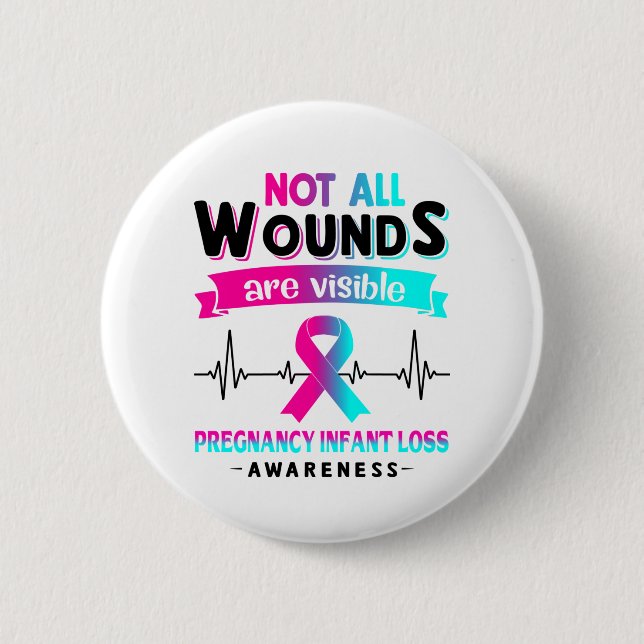 Pregnancy Infant Loss Awareness Month Ribbon Gifts 6 Cm Round Badge (Front)