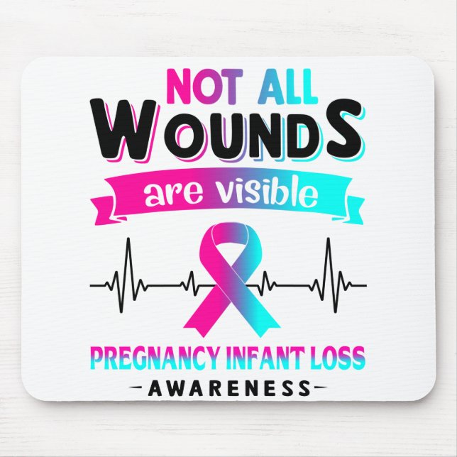 Pregnancy Infant Loss Awareness Month Ribbon Gifts Mouse Mat (Front)