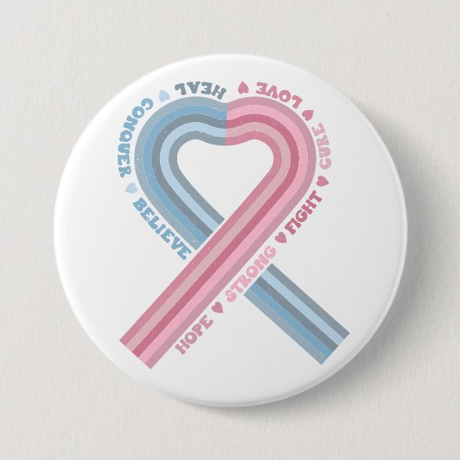 Pregnancy Infant Loss Awareness Ribbon Pink Blue  7.5 Cm Round Badge (Front)