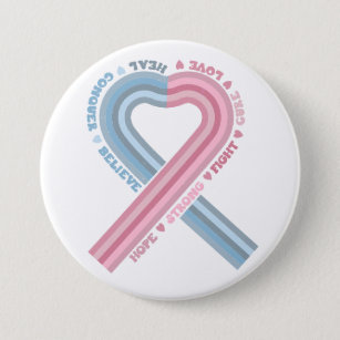 Pregnancy Infant Loss Awareness Ribbon Pink Blue  7.5 Cm Round Badge