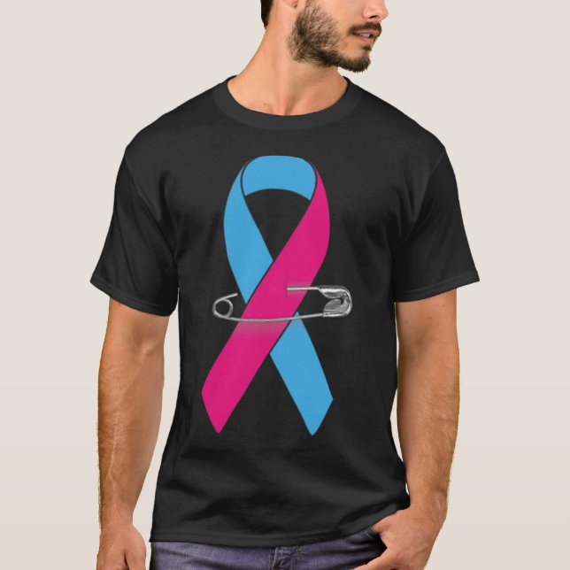 Pregnancy Infant Loss Awareness Walk Support Ribbo T-Shirt (Front)