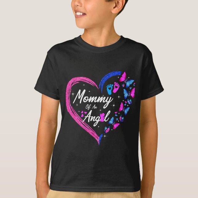 Pregnancy Infant Loss Mummy Of An Angel Butterflie T-Shirt (Front)