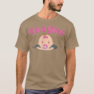 Pregnancy , It's A Girl Baby Peeking Out, Zany Bra T-Shirt