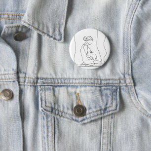 Pregnancy Line Art 6 Cm Round Badge