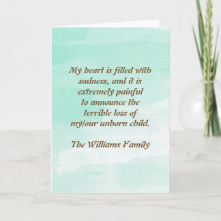 Pregnancy Loss Announcement