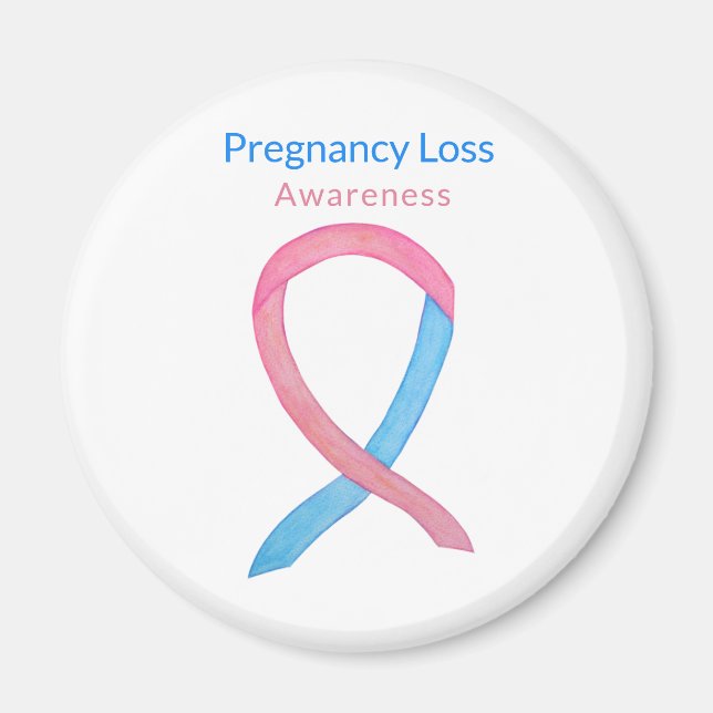 Pregnancy Loss Awareness Ribbon Art Magnets (Front)