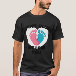 Pregnancy Motif With Gender Reveal For Dad And Mum T-Shirt