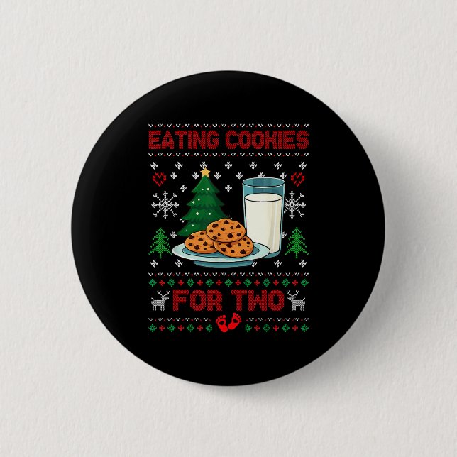 Pregnancy New Mom Baby Pregnant Christmas Couples  6 Cm Round Badge (Front)