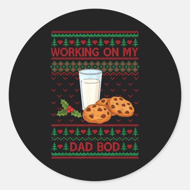 Pregnancy New Mom Baby Pregnant Christmas Matching Classic Round Sticker (Front)