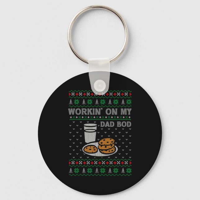 Pregnancy New Mom Baby Pregnant Christmas Matching Key Ring (Front)