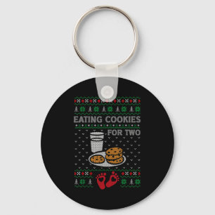 Pregnancy New Mom Baby Pregnant Christmas Matching Key Ring