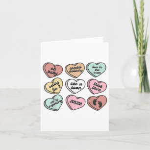 Pregnancy New Mum Candy Heart Cute Valentines Baby Card