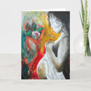 pregnancy-painting gift postcard
