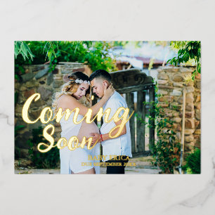 Pregnancy Photo Announcement Minimal Coming Soon