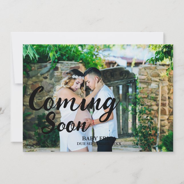 Pregnancy Photo Announcement | Minimal Coming Soon (Front)