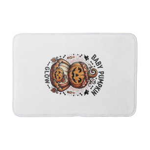 Pregnancy Pumpkin Shirt Vintage Halloween Belly De Bath Mat