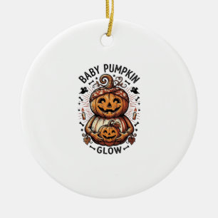 Pregnancy Pumpkin Shirt Vintage Halloween Belly De Ceramic Tree Decoration