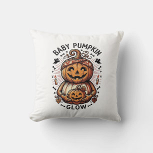 Pregnancy Pumpkin Shirt Vintage Halloween Belly De Cushion