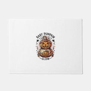 Pregnancy Pumpkin Shirt Vintage Halloween Belly De Doormat
