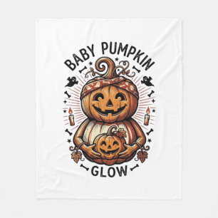 Pregnancy Pumpkin Shirt Vintage Halloween Belly De Fleece Blanket