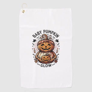 Pregnancy Pumpkin Shirt Vintage Halloween Belly De Golf Towel