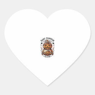 Pregnancy Pumpkin Shirt Vintage Halloween Belly De Heart Sticker