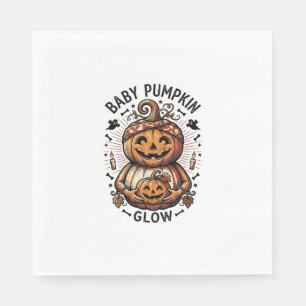 Pregnancy Pumpkin Shirt Vintage Halloween Belly De Napkin