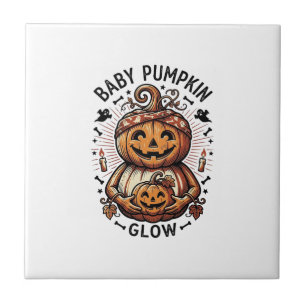 Pregnancy Pumpkin Shirt Vintage Halloween Belly De Tile