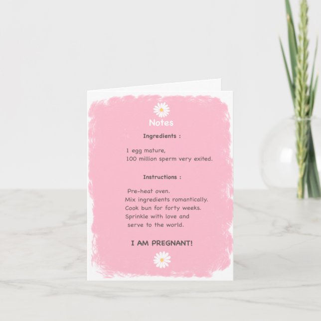 Pregnancy recipe card (Front)
