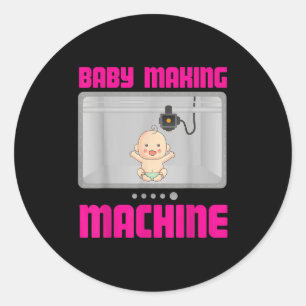 Pregnancy Reveal &amp; Announcement Baby Making Ma Classic Round Sticker