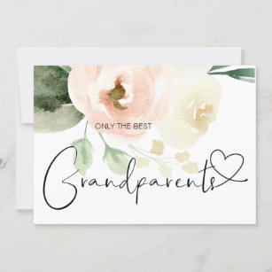 Pregnancy Reveal Grandparents New Baby Pink Floral Card