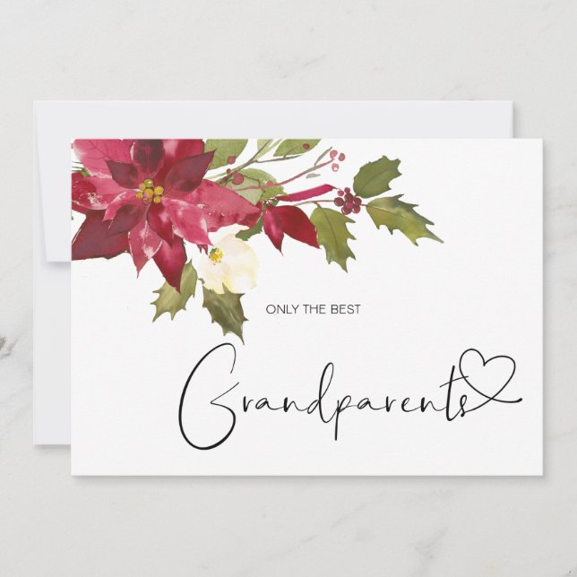 Pregnancy Reveal Great Grandparents Baby Christmas Card (Front)