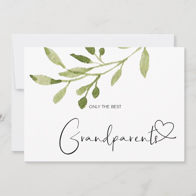 Pregnancy Reveal Great Grandparents Cute Baby Card (Front)