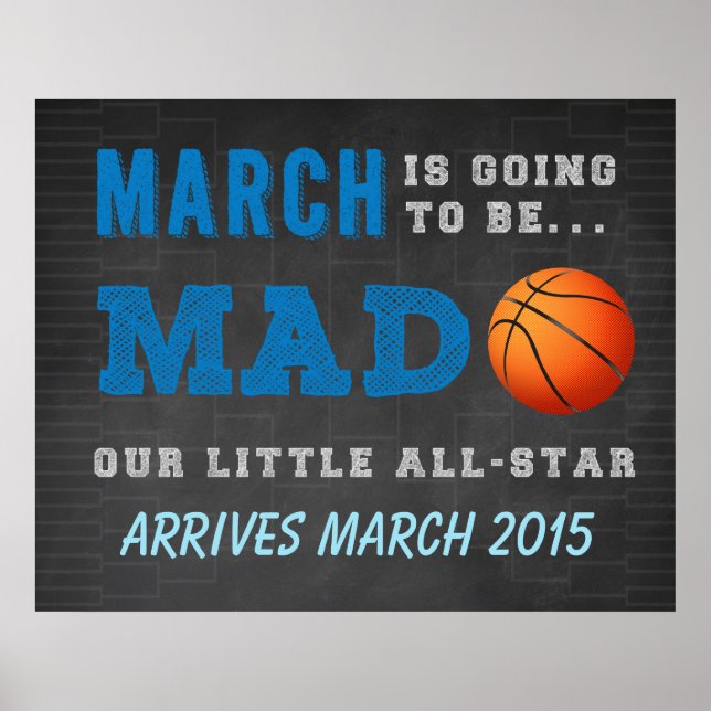 Pregnancy Reveal - March Madness Poster (Front)