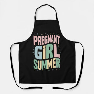 Pregnancy Reveal Pregnant Girl Summer Baby Shower  Apron