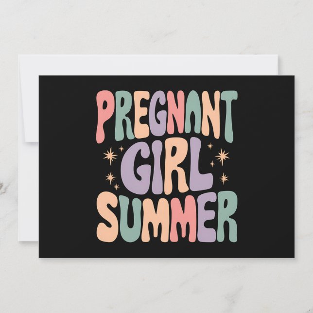 Pregnancy Reveal Pregnant Girl Summer Baby Shower  Invitation (Front)