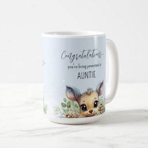 Pregnancy Reveal Promoted to Aunt Winter Deer Coffee Mug