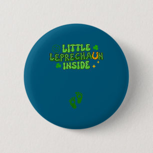 Pregnancy Reveal St Patrick's Day Design 6 Cm Round Badge