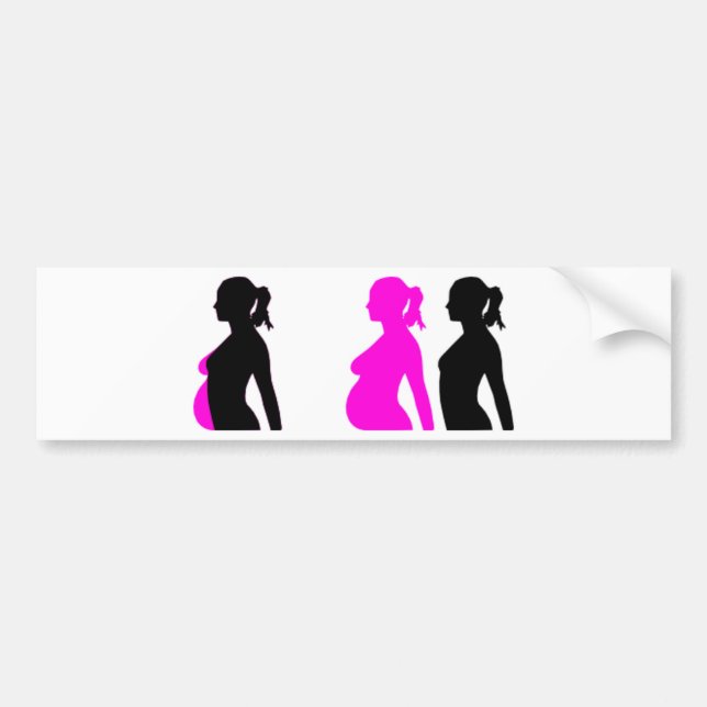 Pregnancy Silhouette Bumper Sticker (Front)