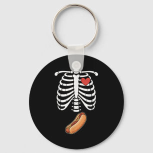 Pregnancy Skeleton Hotdog Belly Bump Rib Cage Hall Key Ring