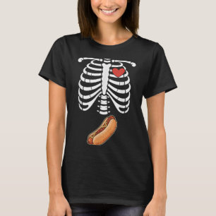 Pregnancy Skeleton Hotdog Belly Bump Rib Cage Hall T-Shirt