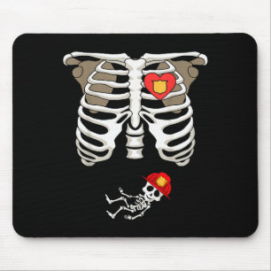 Pregnancy Skeleton Rib Funny Firefighter Bump Shir Mouse Mat