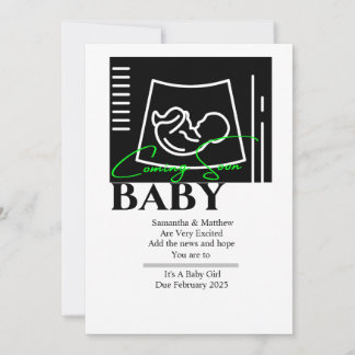 Pregnancy Sonogram Coming Soon Baby Announcement