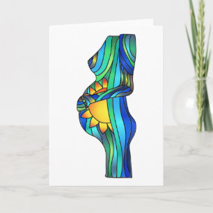 Pregnancy Stained Glass Greeting Card