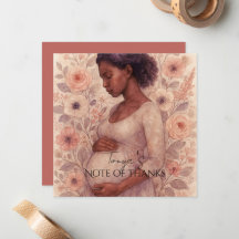 Pregnancy Thank You Card, Black Pregnant Woman