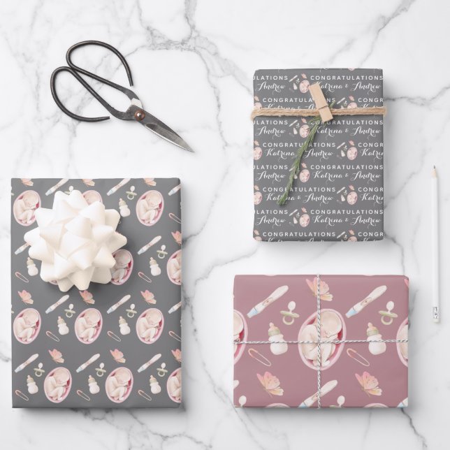 Pregnancy Wrapping Paper Sheets (Front)