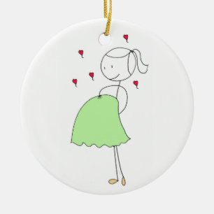 Pregnant at Christmas Ceramic Tree Decoration